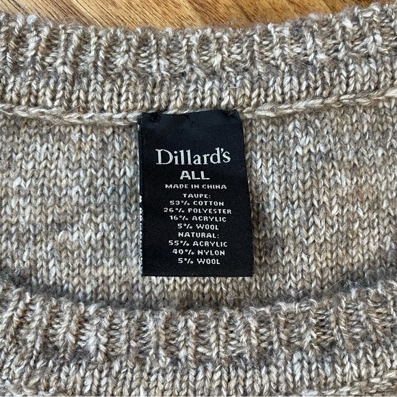 Dillard’s Sweater Poncho in Neutral Colors - Picture 4 of 7